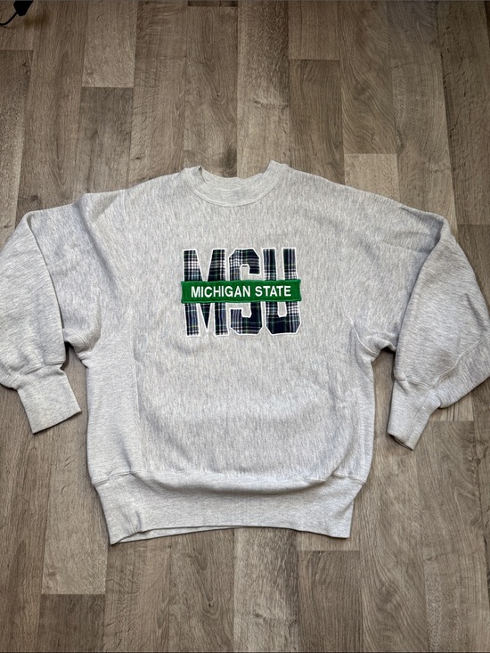 Other - Michigan State Gray Crewneck Sweatshirt with Green MSU Logo